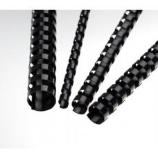 Пружины для переплета пластиковые 12 мм, для сшивания 56-80 листов, черные, 100шт.